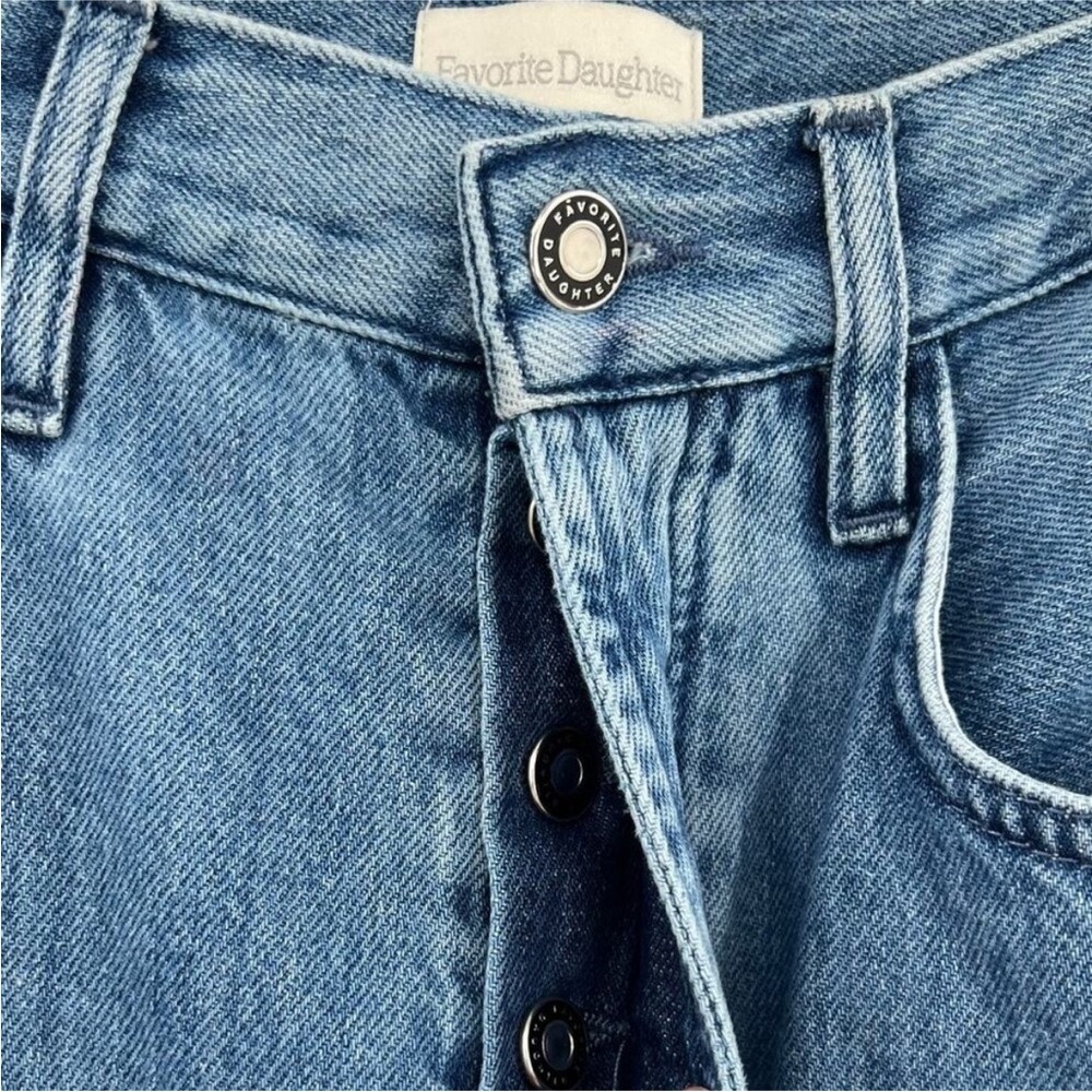 Favorite Daughter The Carly Shortie Cargo Jeans Wide Leg High Rise Denim Blue - Picture 5 of 10